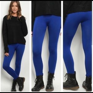Blue fleece lined leggings